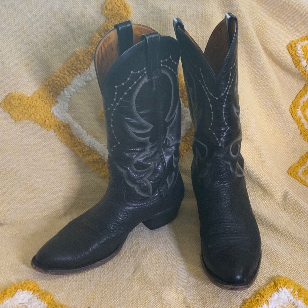 Nocona Boots Black Leather Men's SIZE 9